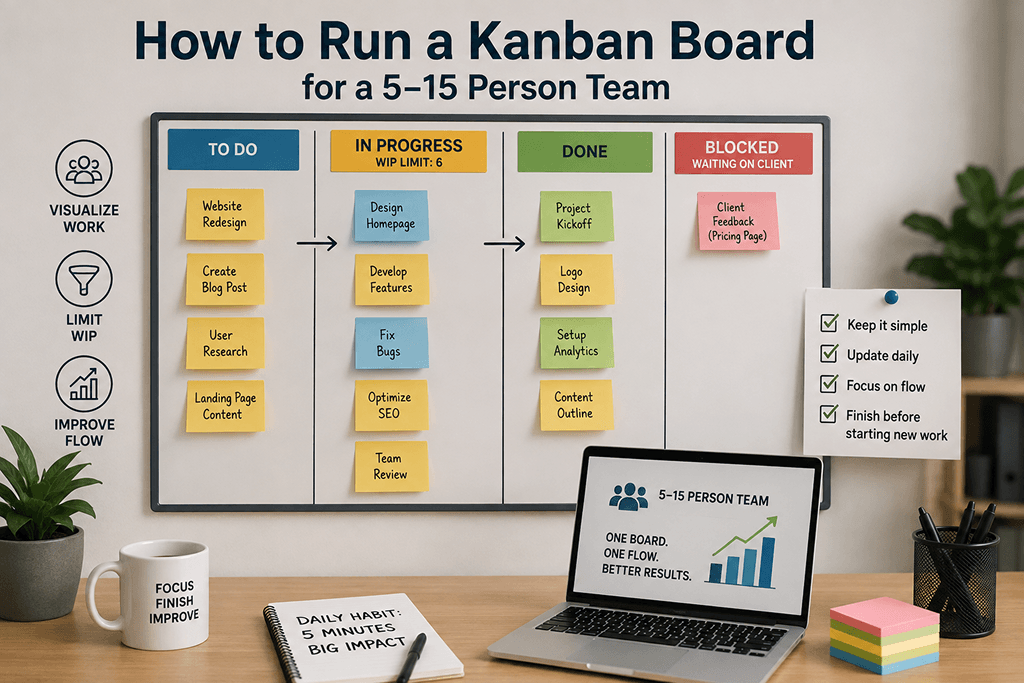 Post 1 — How to Run a Kanban Board for a 5–15 Person Team